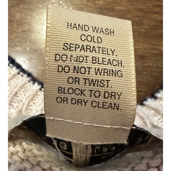 FARGO CLOTHING & SUPPLY CO Mens XL Crew Neck Long Sleeve Sweater Beige Fair Isle - Picture 4 of 5